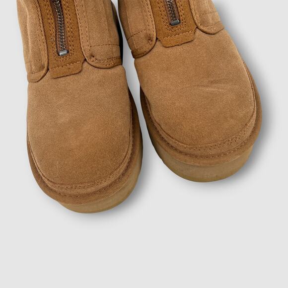 UGG Classic Neumel Zip Suede Platform Boots Chestnut Women’s Size 8 - Picture 6 of 9